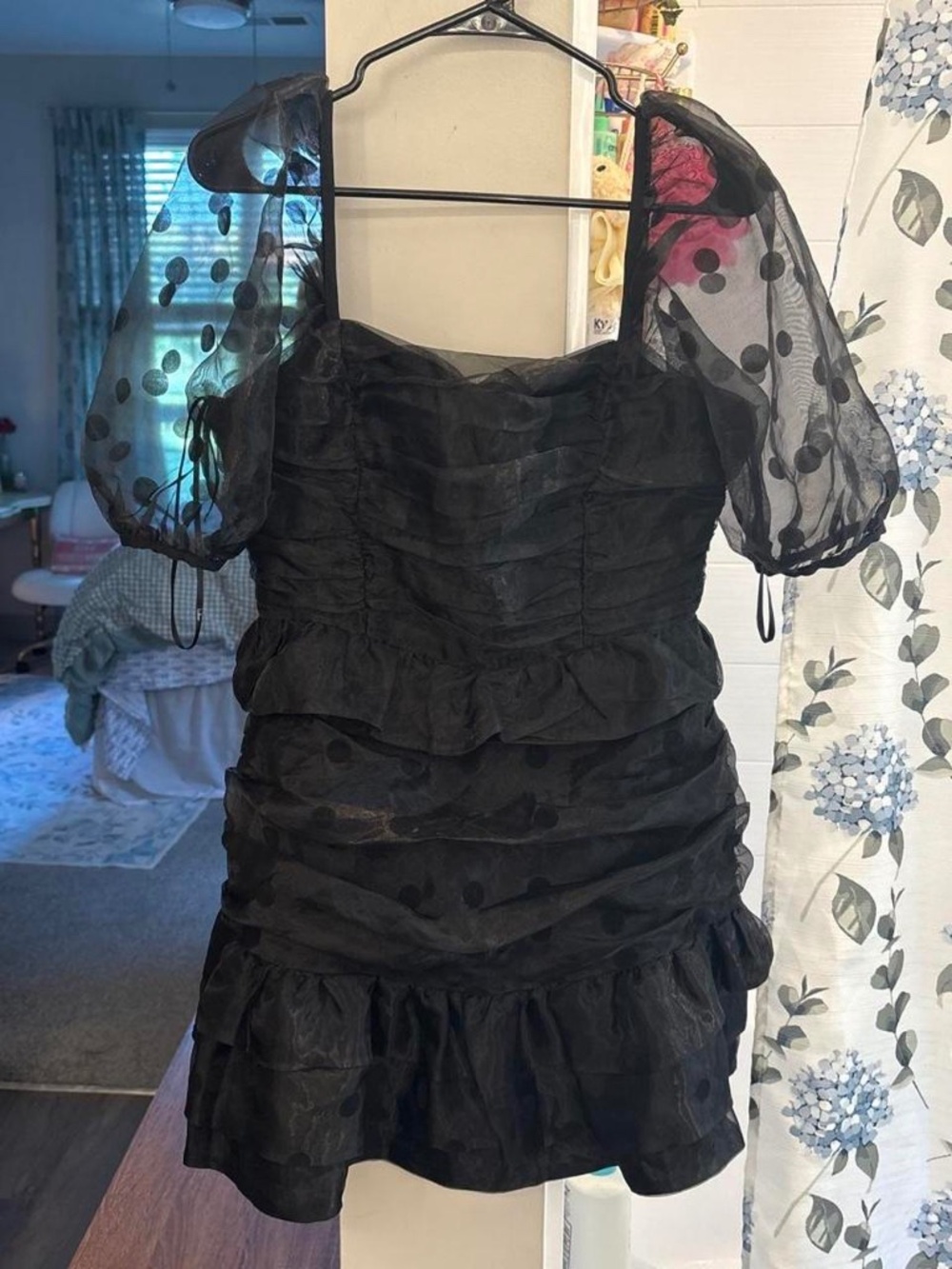 Lulus Black Polka Dot Mini Dress